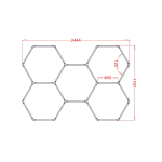 kit panal abeja colores, diseño 5 hexágonos lr440 rgb h5