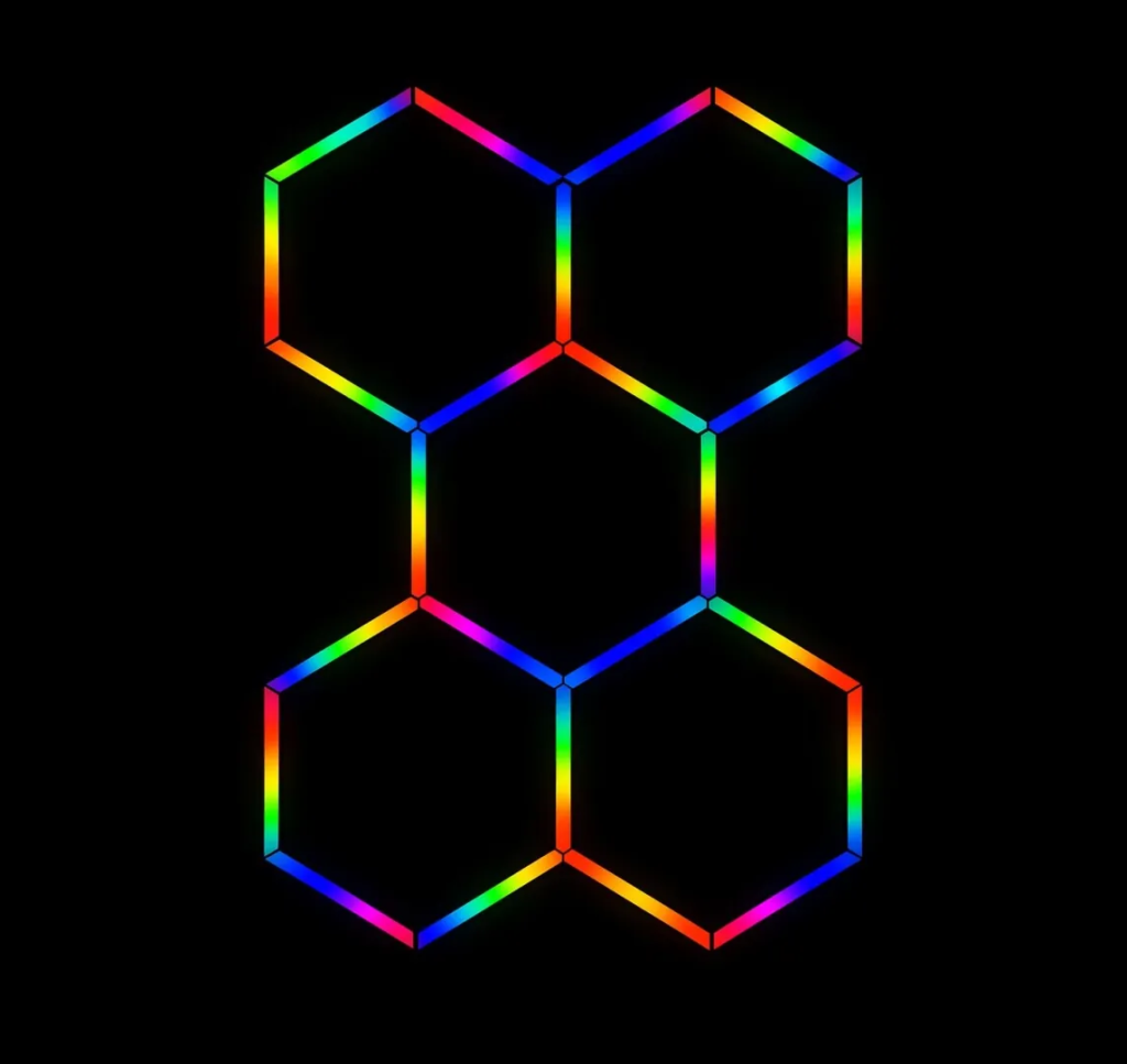 kit panal abeja colores, diseño 5 hexágonos lr440 rgb h5 2