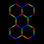 kit panal abeja colores, diseño 5 hexágonos lr440 rgb h5 2