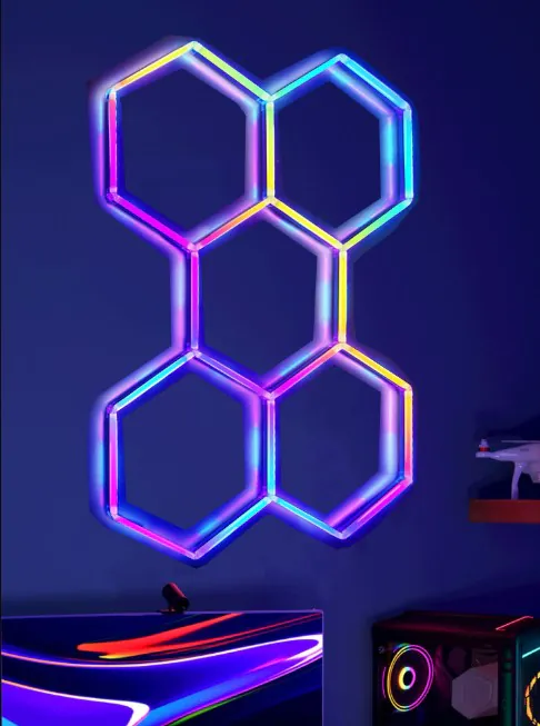 kit panal abeja colores, diseño 5 hexágonos lr440 rgb h5 4