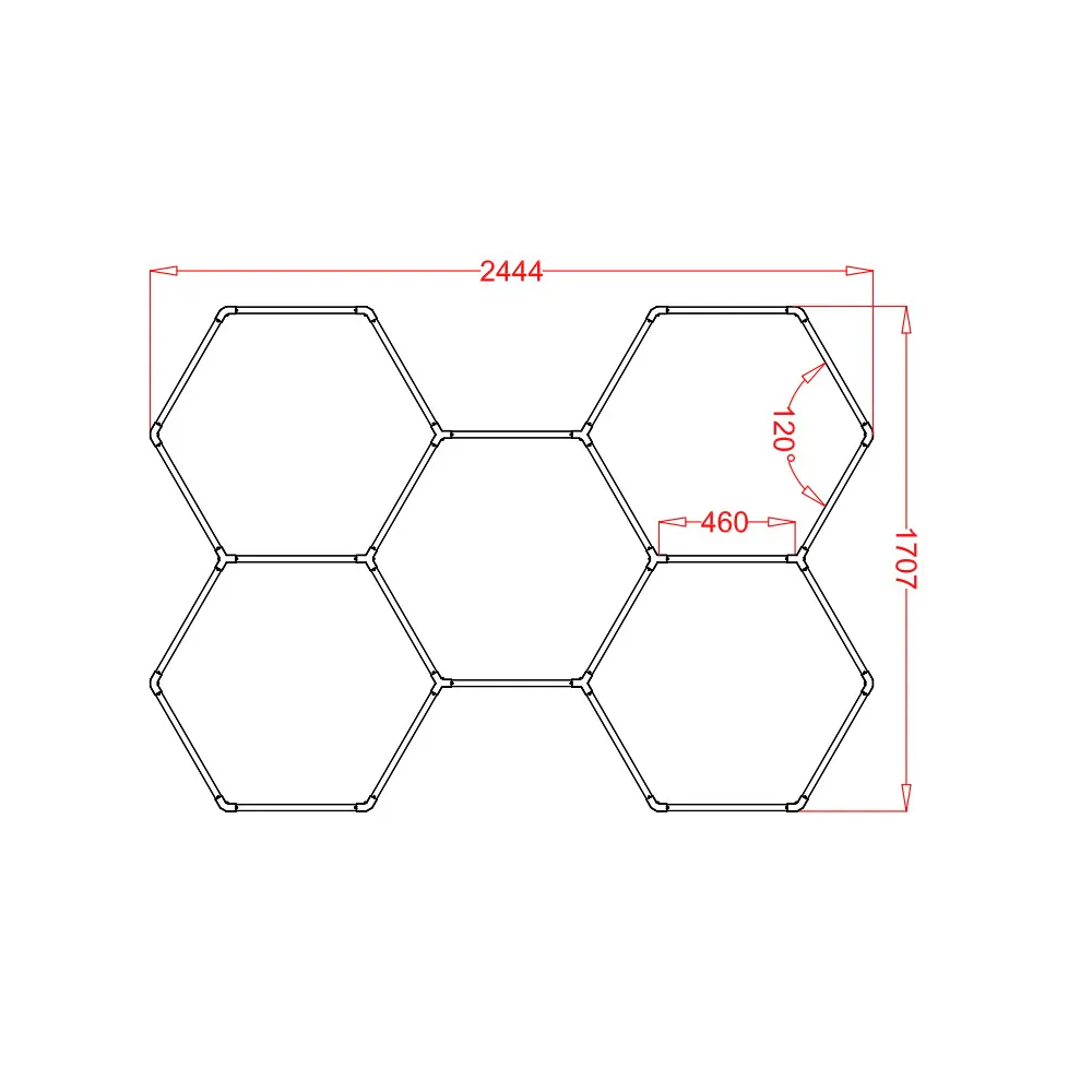 kit panal abeja colores, diseño 5 hexágonos lr440 rgb h5